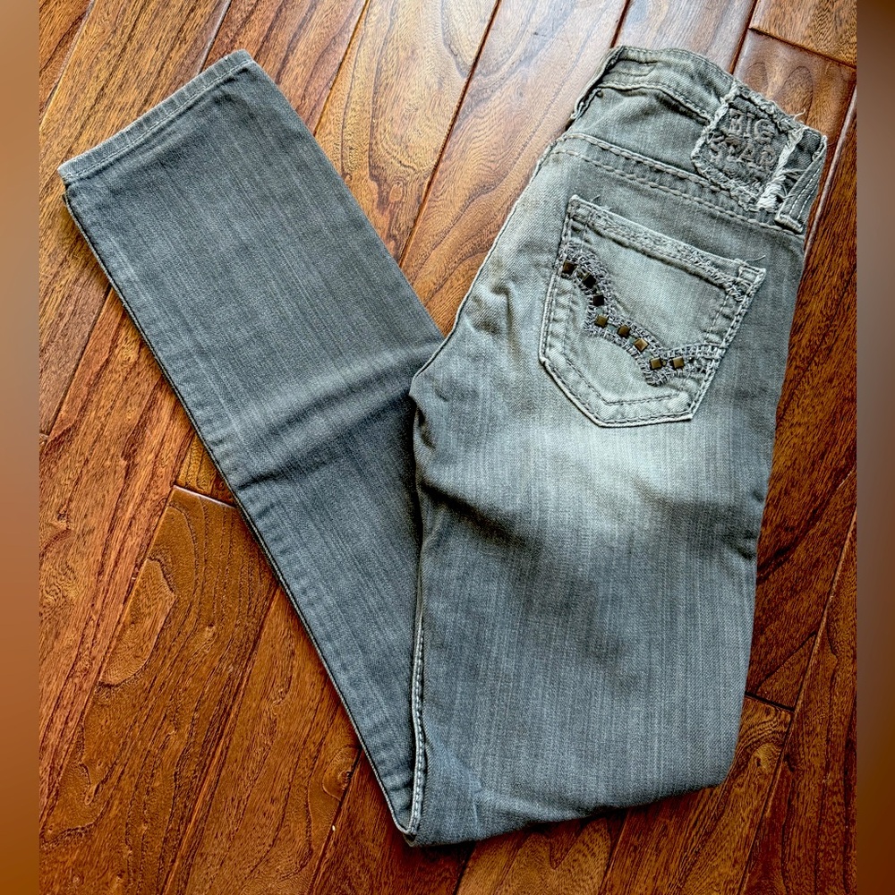 Big Star grey skinny ultra low fit jeans size 27R